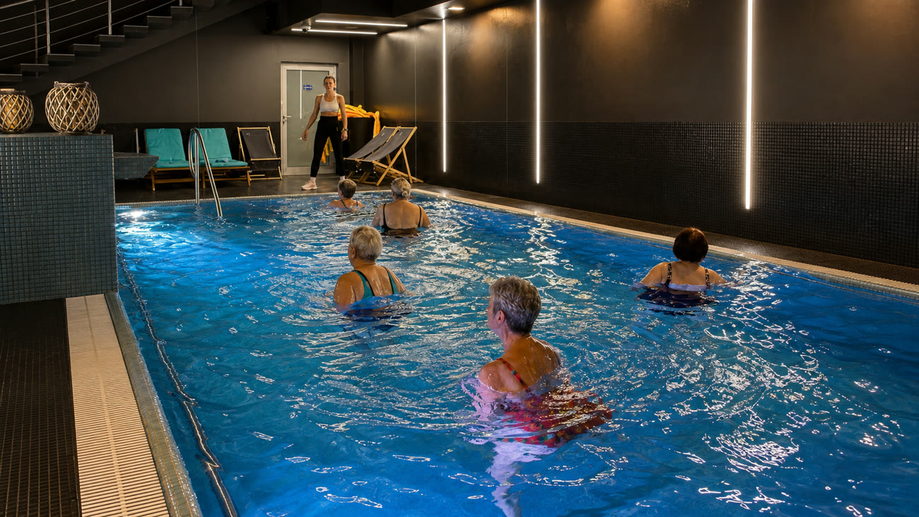 Zajęcia aqua fitness dla seniorów Euromedyk